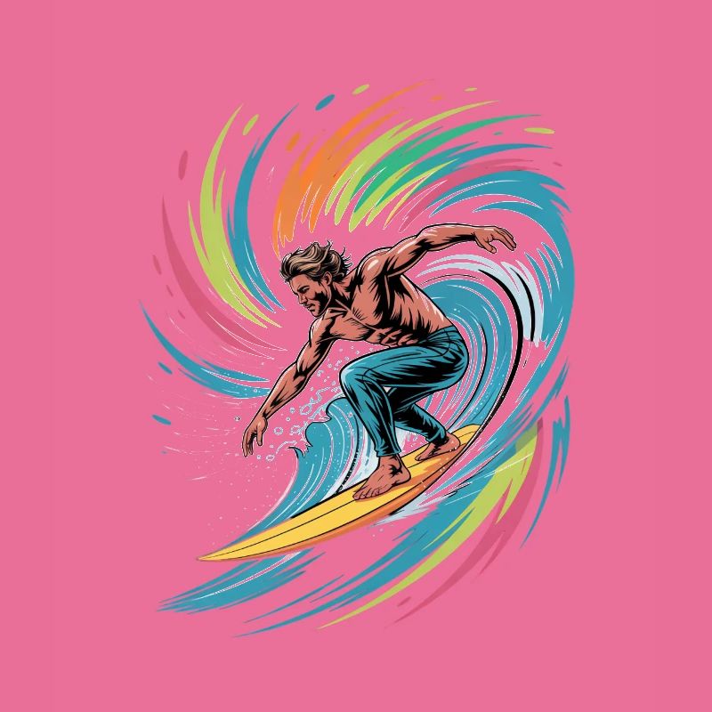 Bunter Surfer Wasserfarben Spritzer Graffiti