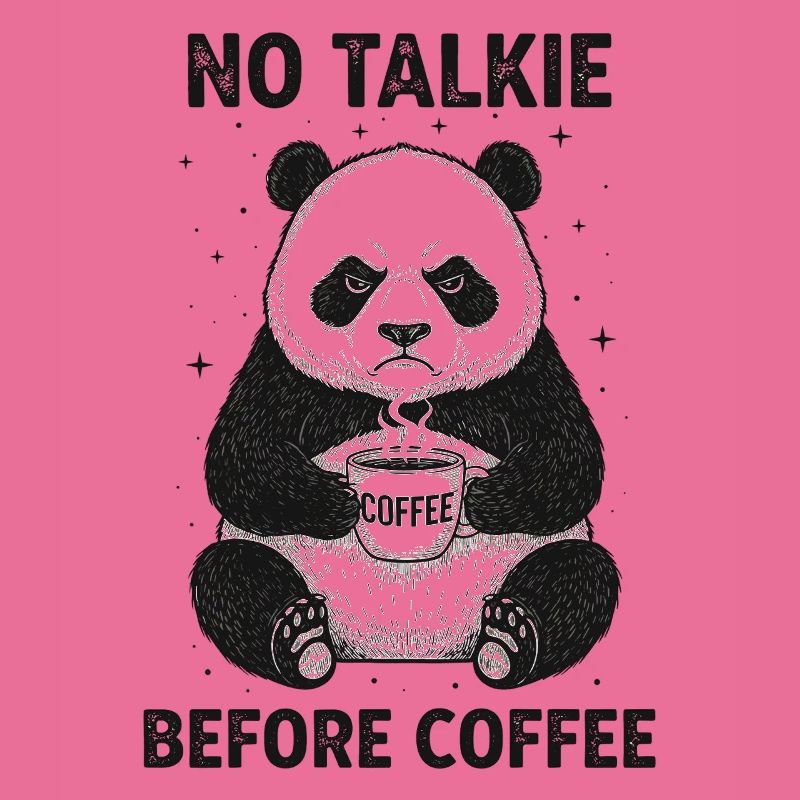 Pas de conversation devant un panda amateur de café