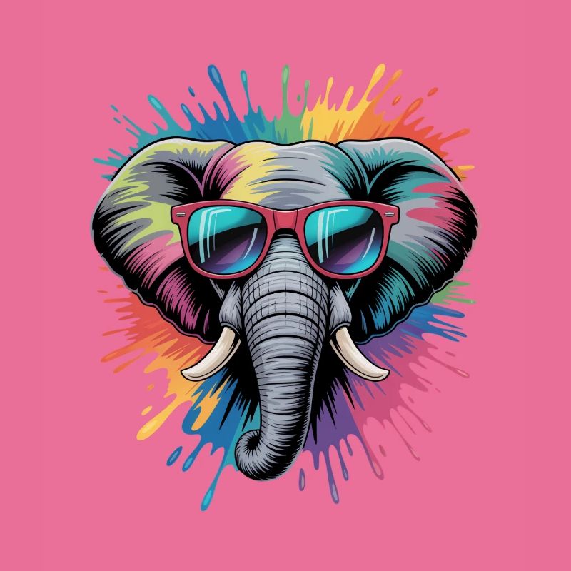 Bunter Elefant Wasserfarben Spritzer