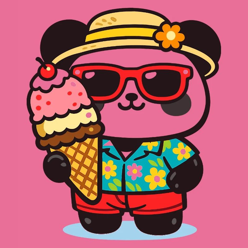 Panda Surf mit Eis