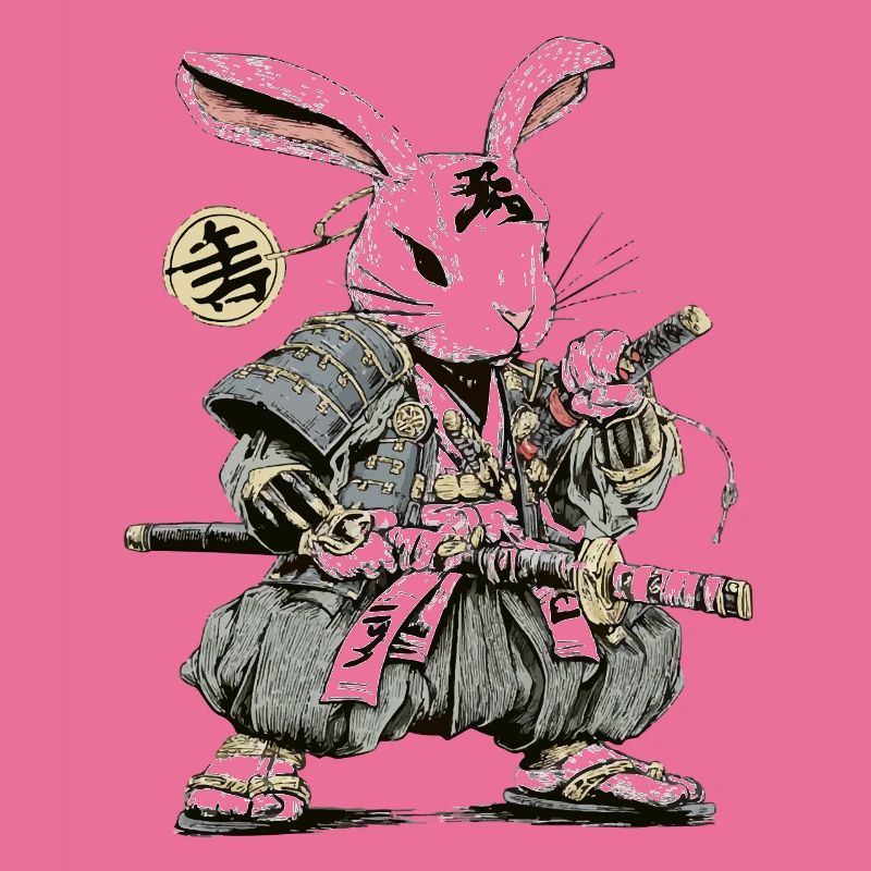 Rabbit Samurai Warrior with Katana