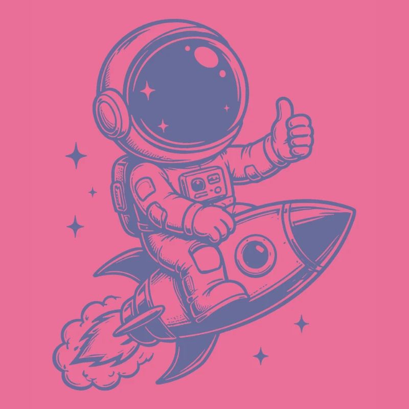 Astronaut on rocket space adventure