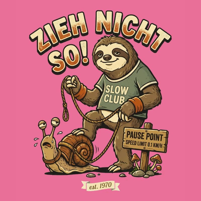 Don't Drag So Sloth Snail Retro Comic