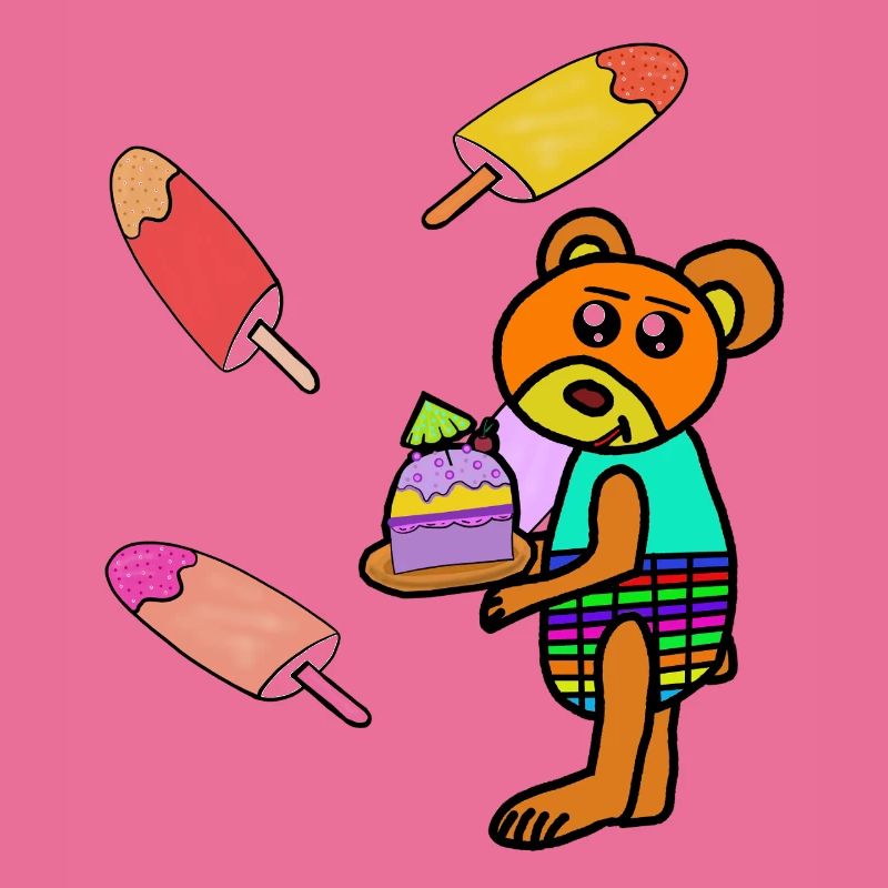 Teddy Kuchen Eis-Motiv Bär Kinder