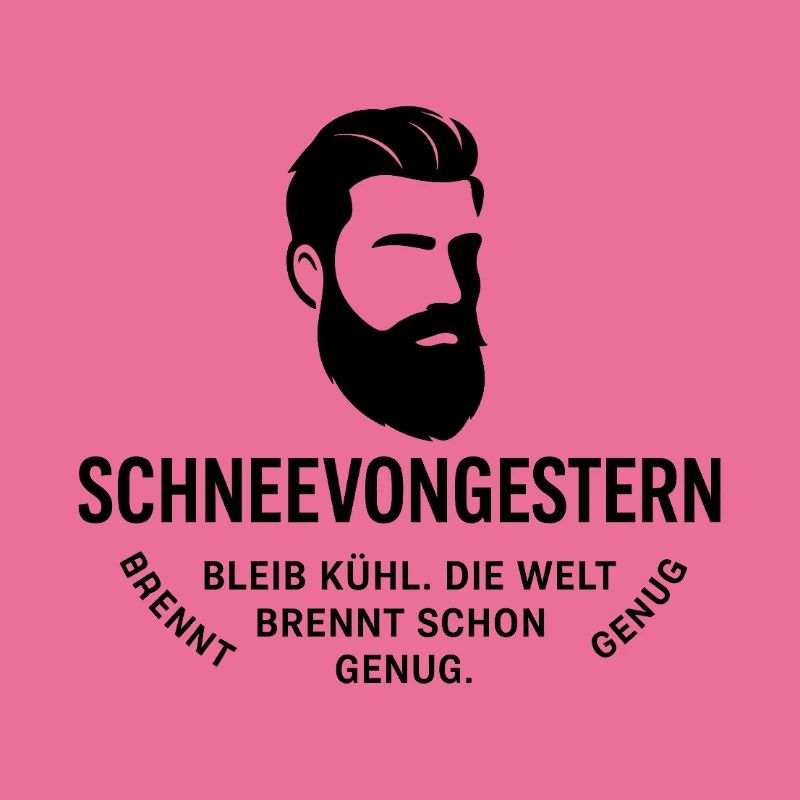 Bartkopf Portrait mit Textgrafik(SchneeVonGestern)