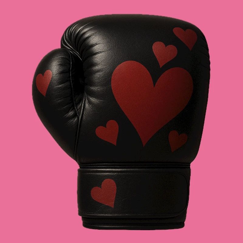 Gant de boxe avec des cœurs