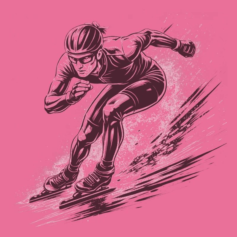 Speed skaters in full dynamics