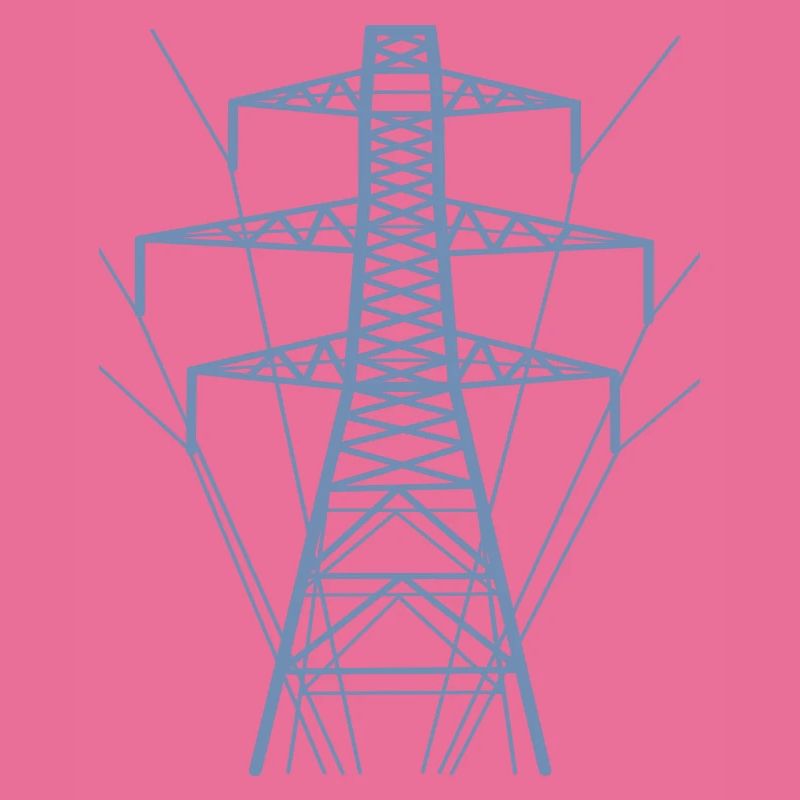 Weiße Strommast-Silhouette