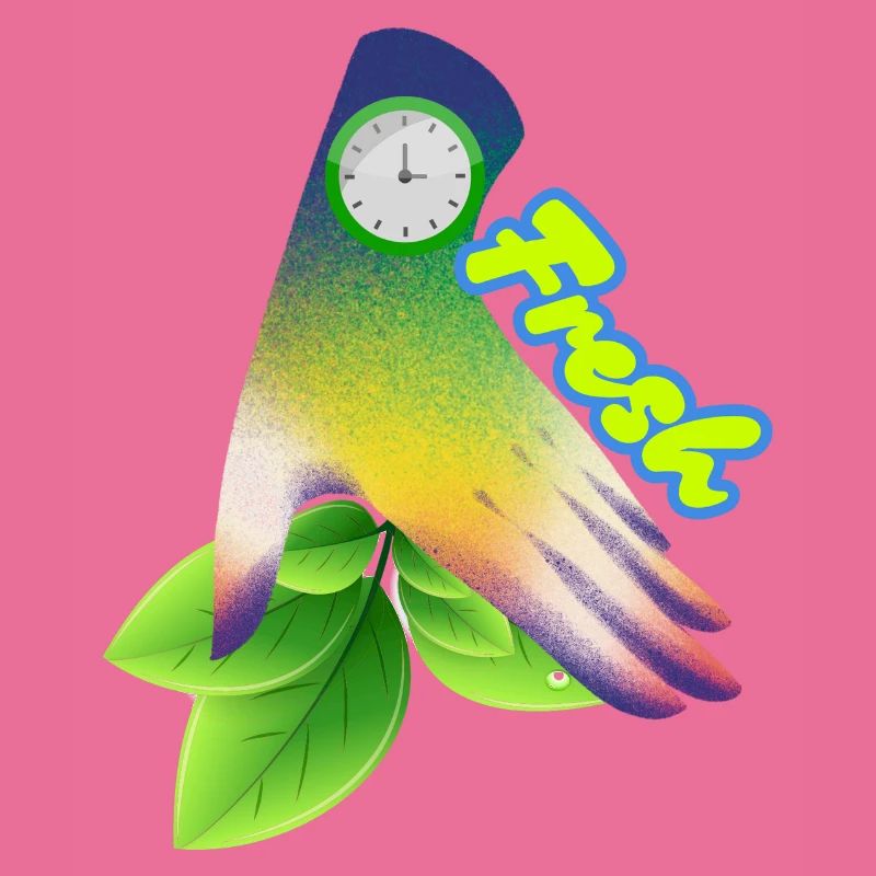 Fresh Gradient Leaf Clock Design