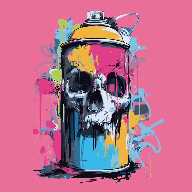Skull Graffiti Spray Can