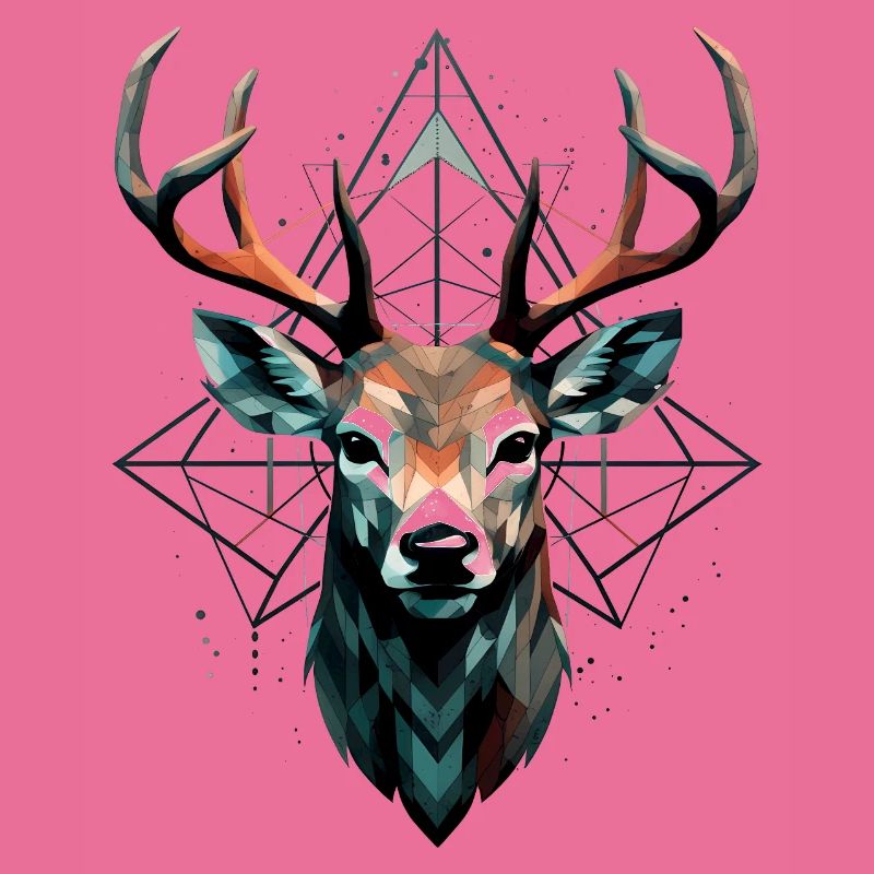 Geometric deer with geometric patterns