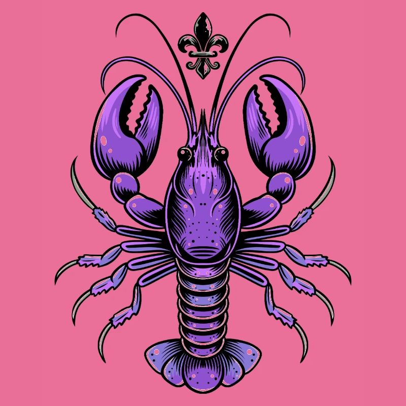 Mardi Gras Languste mit Fleur-de-Lis Design