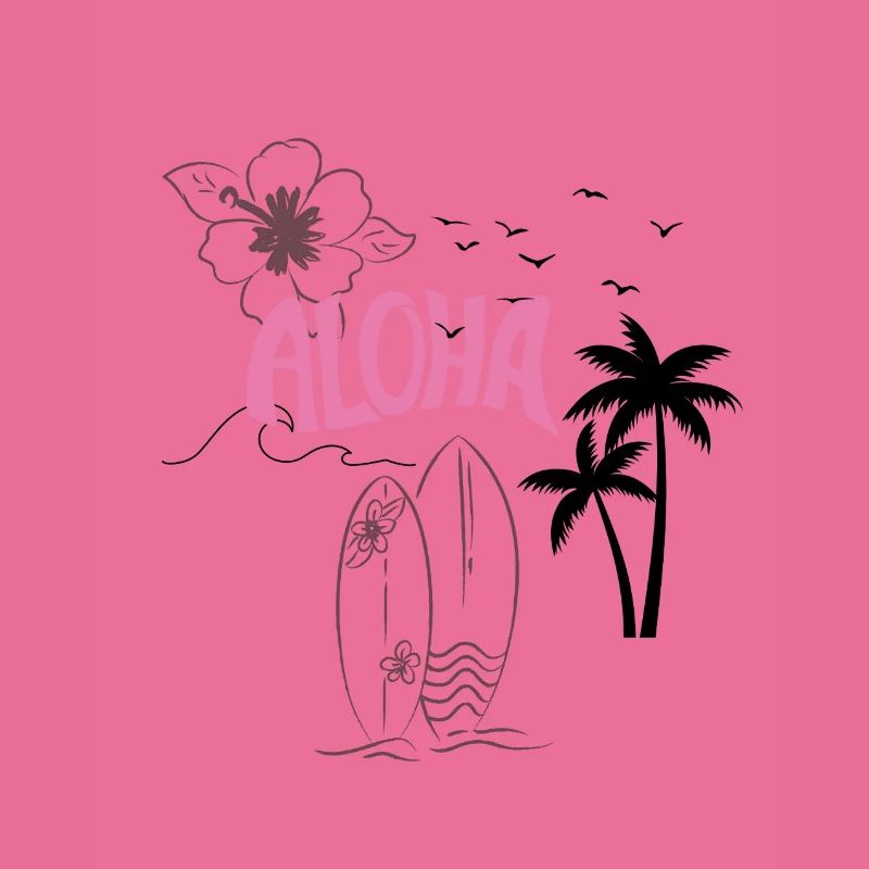 Conception de la plage de surf Aloha