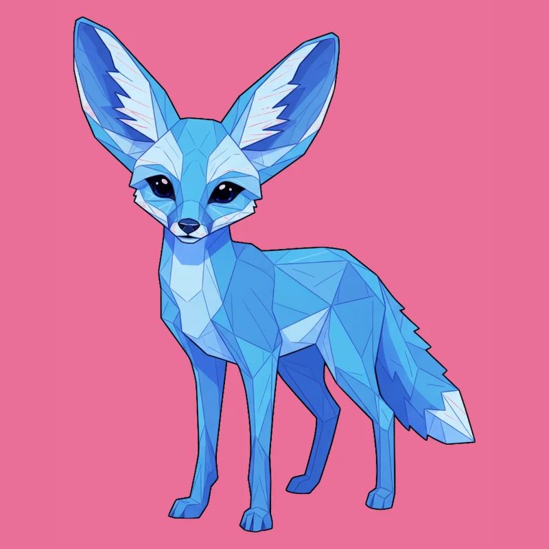 Blue Geometry Fox