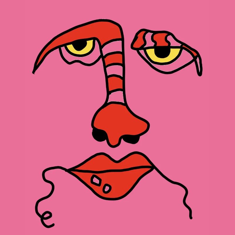 Visage abstrait avec rayures
