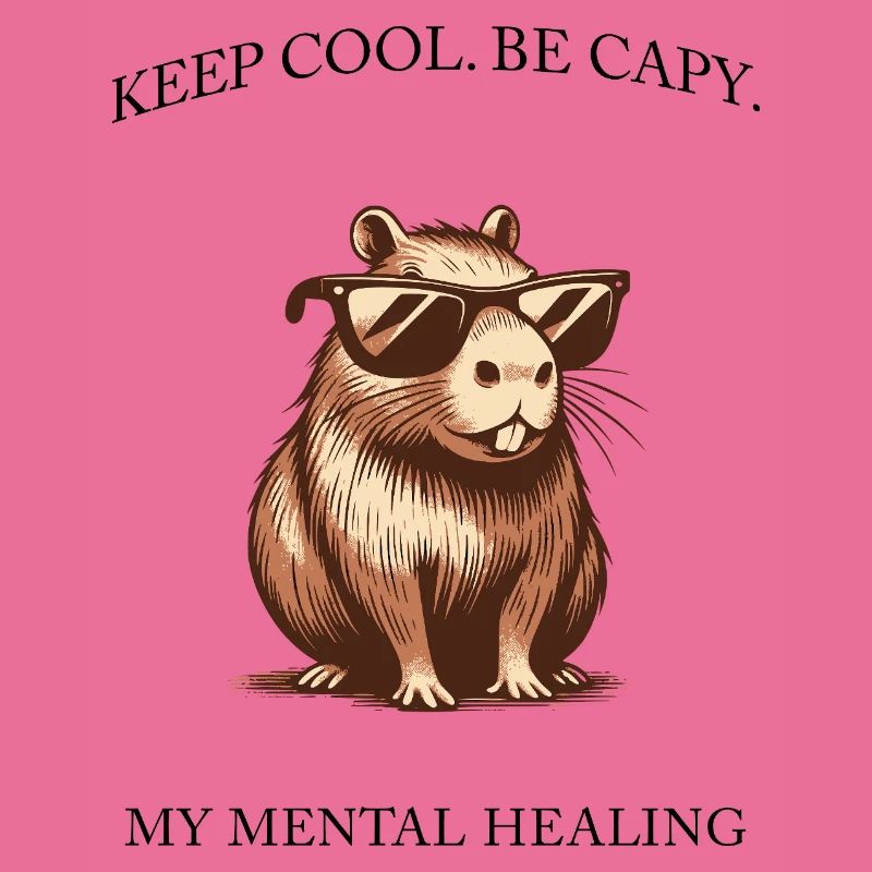 Capybara - Keep Cool, Be Capy - Design minimaliste