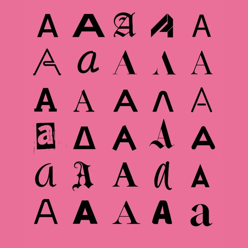 Typographie : Une lettre variante de conception.