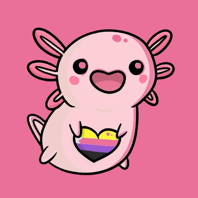 Doux Axolotl Nonbinary Queer Drapeau Drapeau LGBTQ