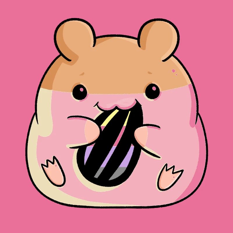 Cute Hamster Nonbinary Flag Flag LGBTQ Mouse
