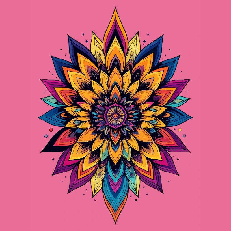 Étoile fleur colorée de mandala de fleurs LSD