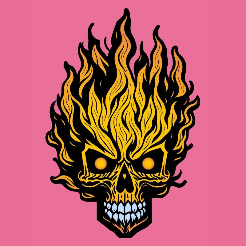 Flammender Schädel