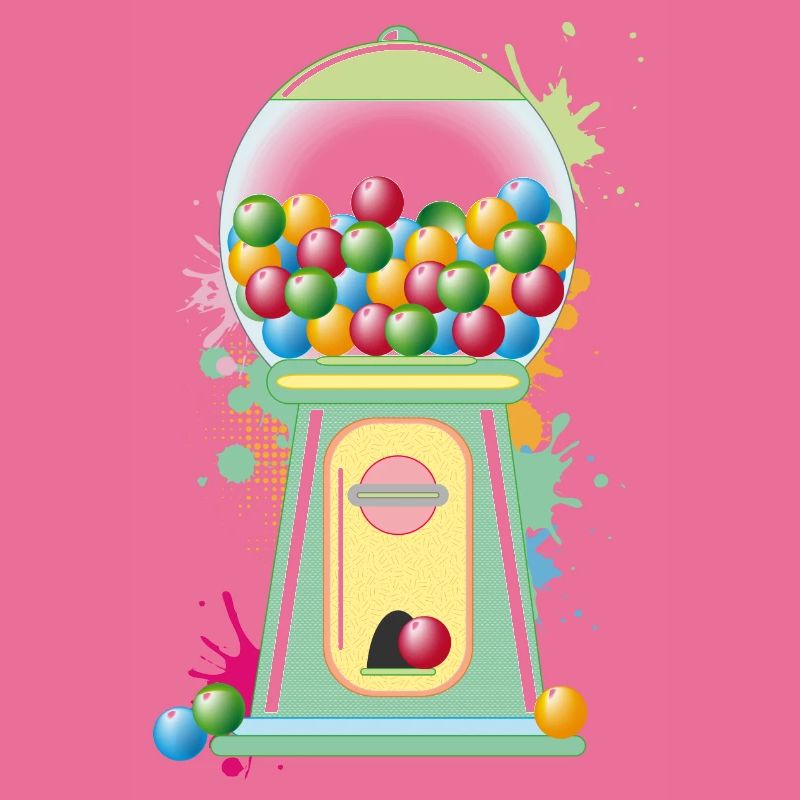 nostalgic retro chewing gum vending machine graffiti style