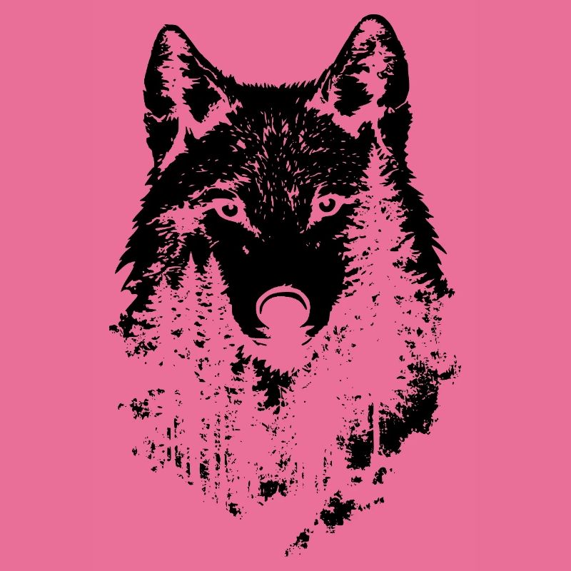 Wolf Face Forest Silhouette