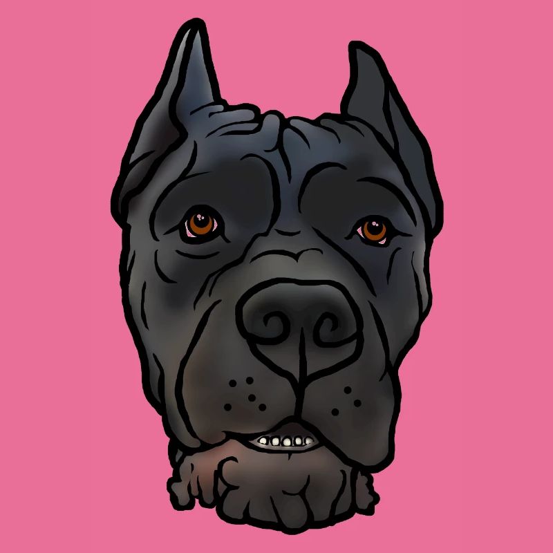 Cane Corso docks head in comic style