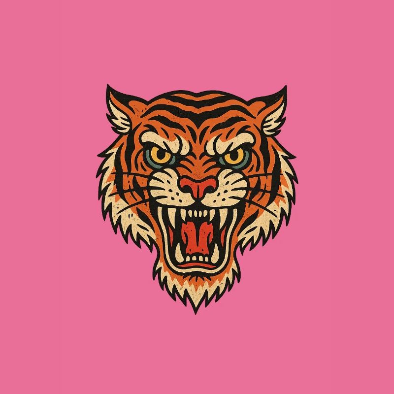 Wild Tiger Head Patch Design