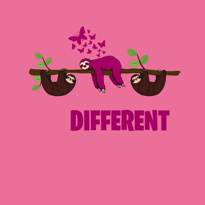 BE DIFFERENT sei anders Faultier Sloth Design