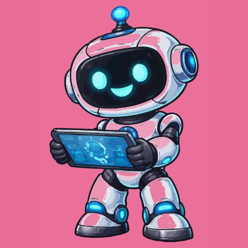 Small robot with tablet
