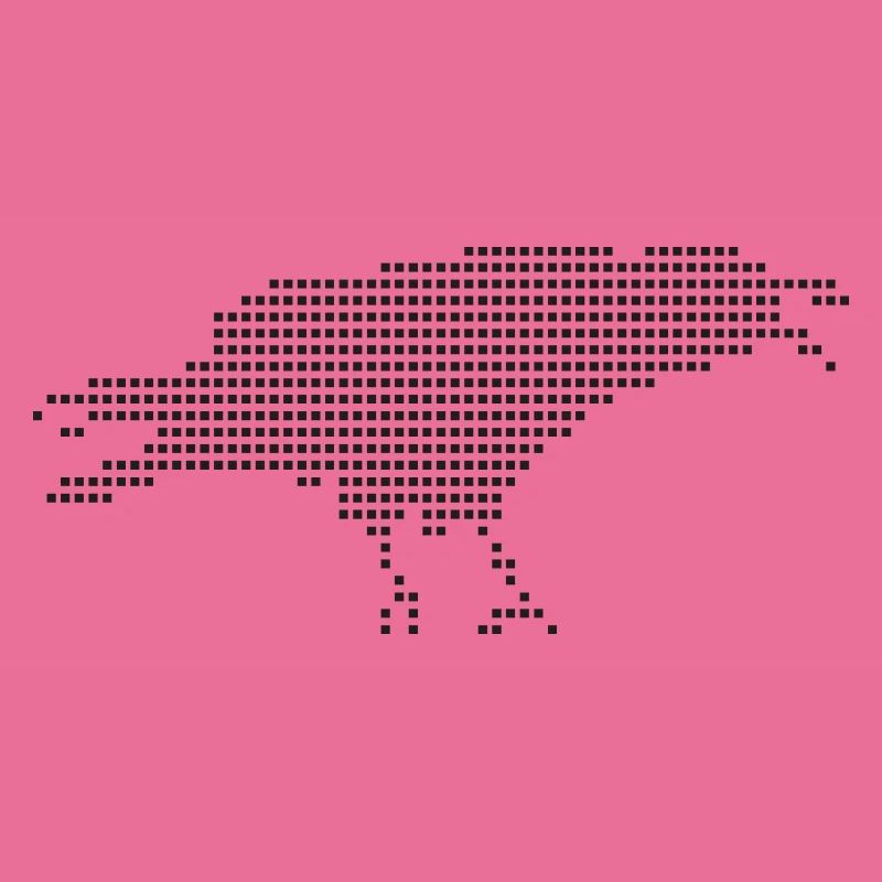 Raven Pixel Dot Silhouette
