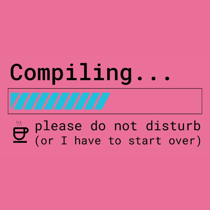 Lustiges Programmierer T-Shirt - Compiling Please 