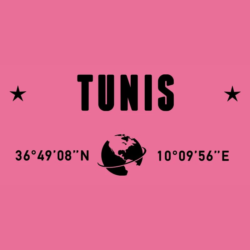 Tunis Tunisia Coordinates Gps Globe