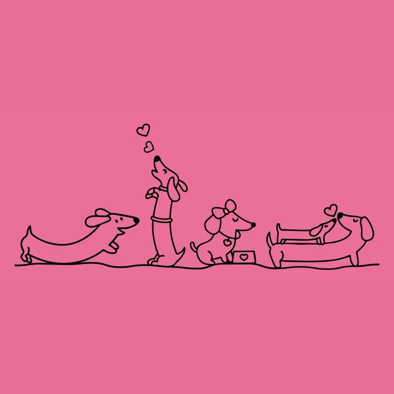 Illustration de teckel affectueux