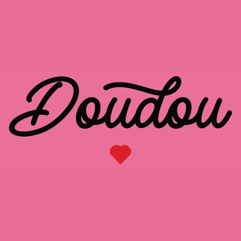 Doudou Coeur Script Noir