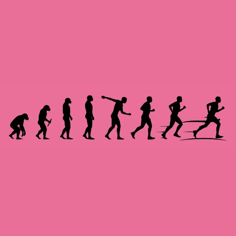 Marathon Runner Evolution T-Shirt Sticker Throw Pillow