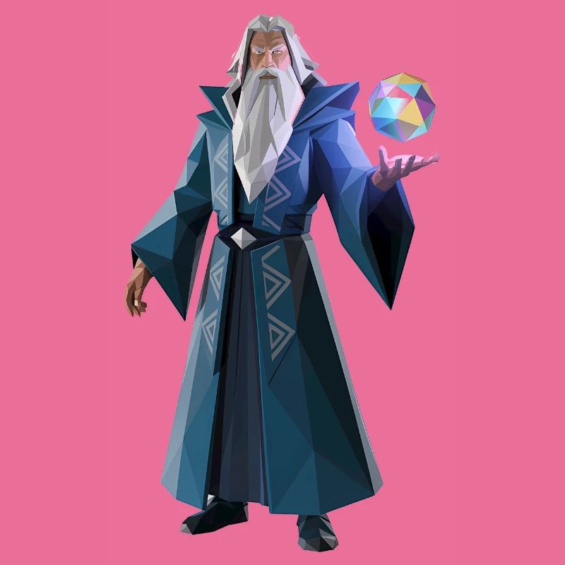 Wise Wizard - Cool Low Poly Logo