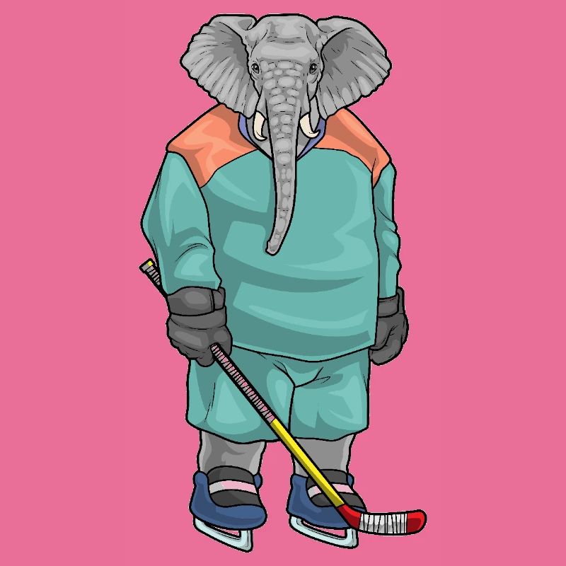 Elefant Eishockey Eishockeyschläger
