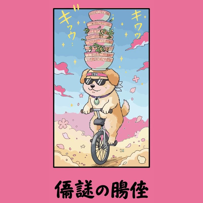 Noodle Stack Pup sur monocycle