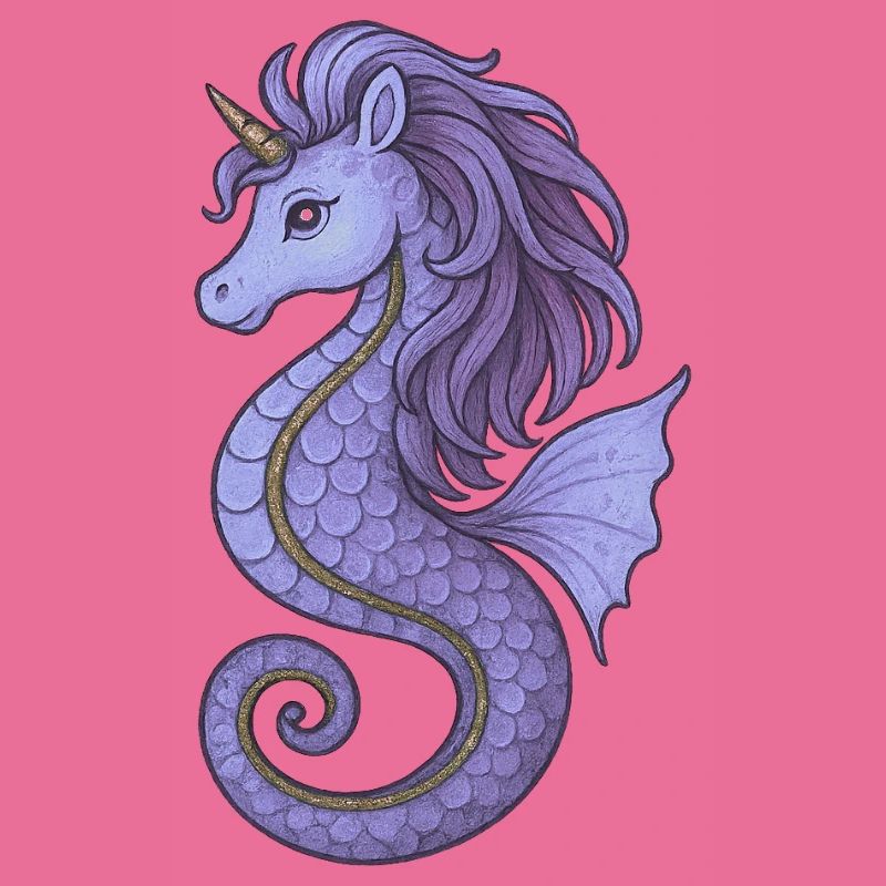 Seepferdchen-Einhorn Lila Violett