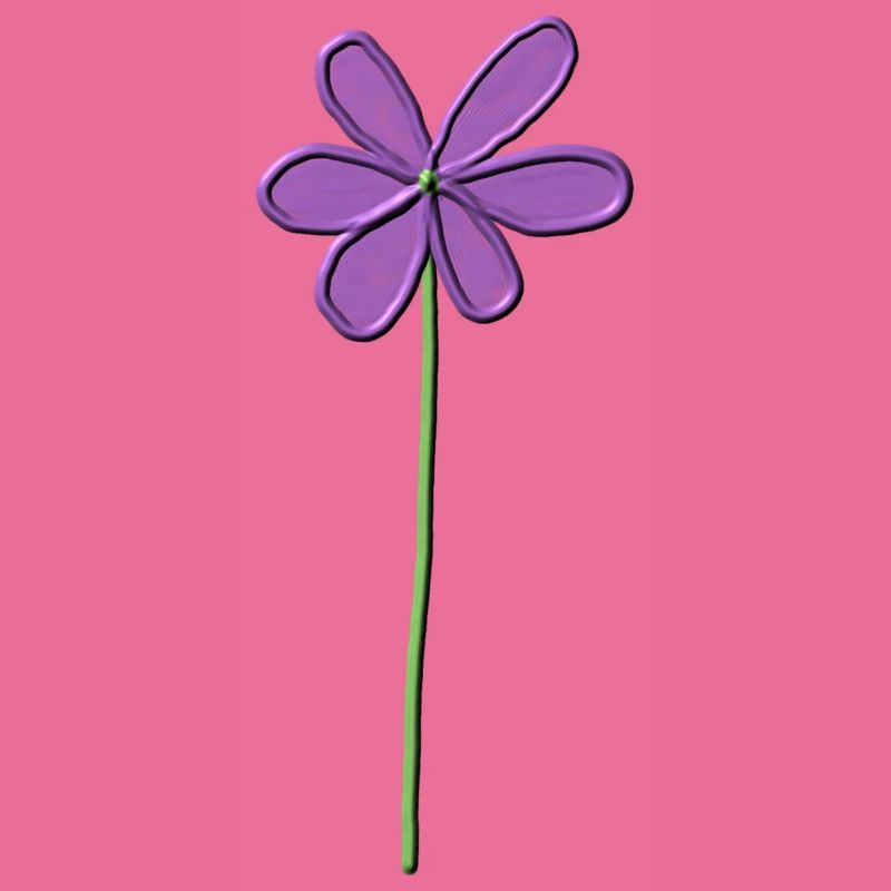 Purple Flower with Gentle Gradient