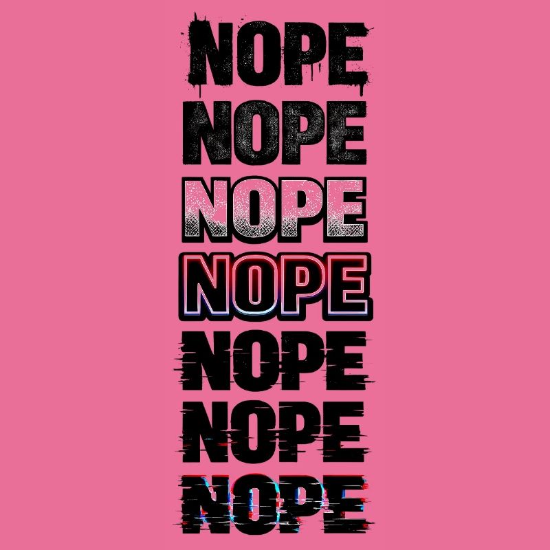 Nein, Neon-Glitch-Textstack