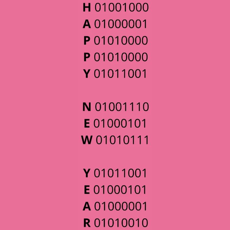 HAPPY NEW YEAR – binary code