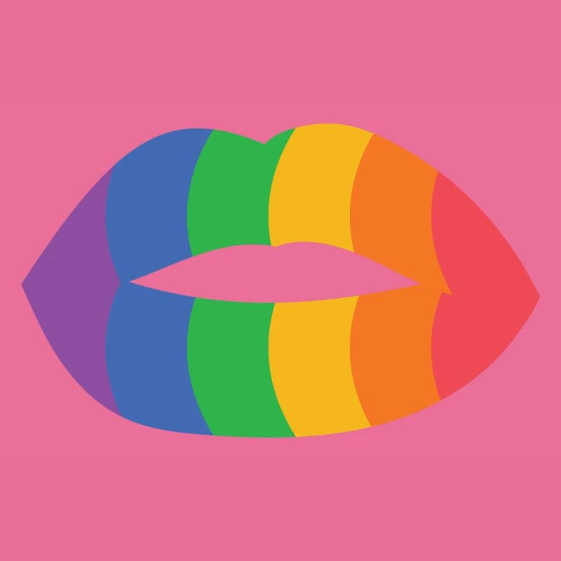 Rainbow Lips Impression d’art