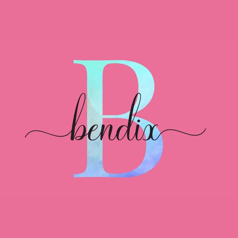 B| Monogramme | Nom | Bendix | Aquarelle