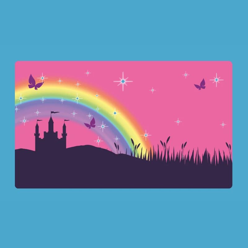 Märchenschloss mit Regenbogen und Sternchen 