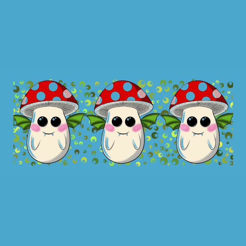 Bat toadstool mug motif