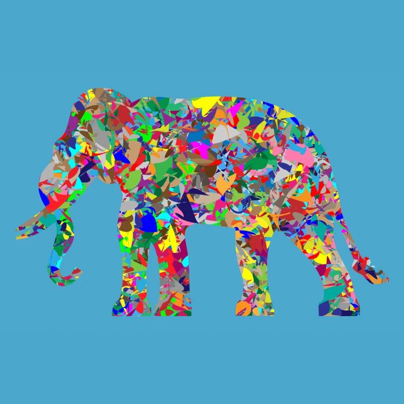 Elefant bunte Farbkleckse Geschenk Geschenkidee