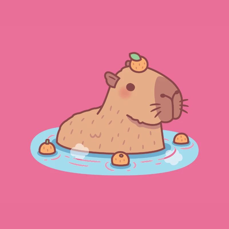 Mignon Capybara Chilling Dans la source chaude
